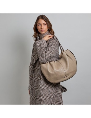 Borsa shopping in pelle con pochette removibile The Bridge Marisa – Greige/Oro - foto 5