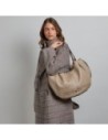 Borsa shopping in pelle con pochette removibile The Bridge Marisa – Greige/Oro
