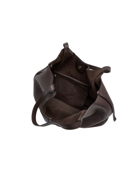 Borsa shopping in pelle con pochette removibile The Bridge Marisa – Moka/Oro - foto 4