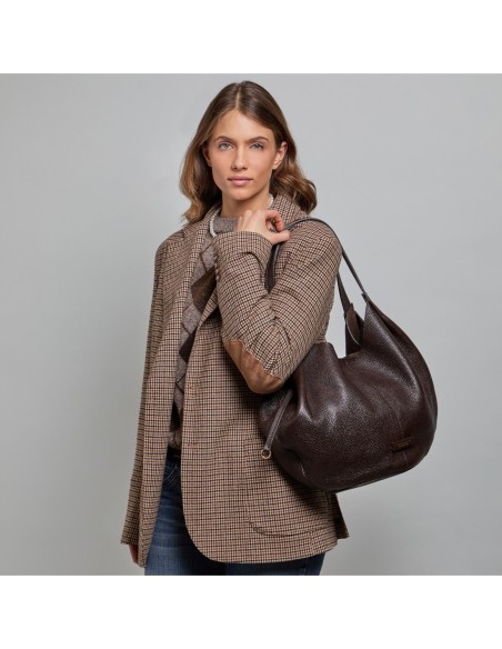 Borsa shopping in pelle con pochette removibile The Bridge Marisa – Moka/Oro - foto 5