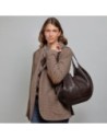 Borsa shopping in pelle con pochette removibile The Bridge Marisa – Moka/Oro