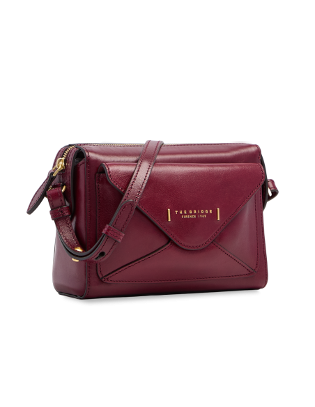 Borsa a tracolla camera case in pelle The Bridge Frida – Barolo/Oro - foto 2