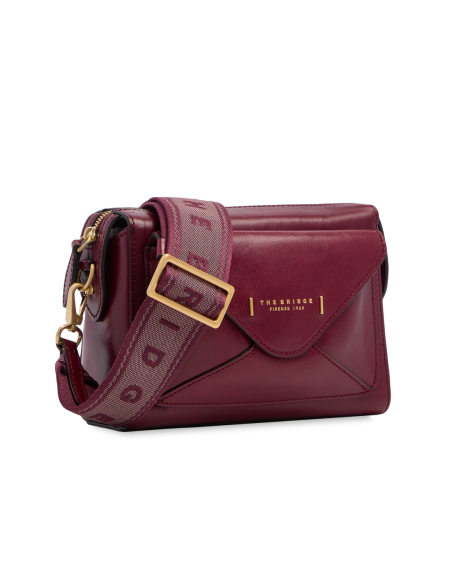 Borsa a tracolla camera case in pelle The Bridge Frida – Barolo/Oro - foto 3