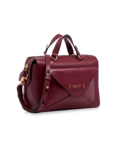 Bauletto in pelle con tasca frontale a busta The Bridge Frida – Barolo/Oro - foto 1 2