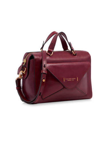 Bauletto in pelle con tasca frontale a busta The Bridge Frida – Barolo/Oro - foto 2