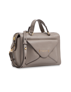 Bauletto in pelle con tasca frontale a busta The Bridge Frida – Greige/Oro - foto 1 2