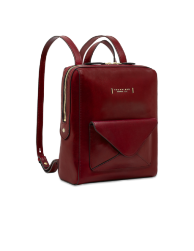 Zaino donna in pelle con tasca frontale The Bridge Frida – Barolo/Oro - foto 2