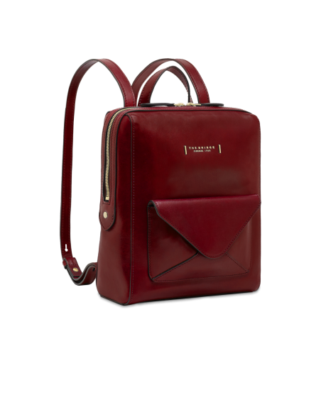 Zaino donna in pelle con tasca frontale The Bridge Frida – Barolo/Oro - foto 2