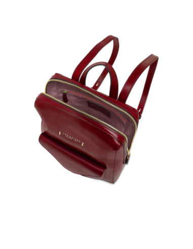 Zaino donna in pelle con tasca frontale The Bridge Frida – Barolo/Oro - foto 4