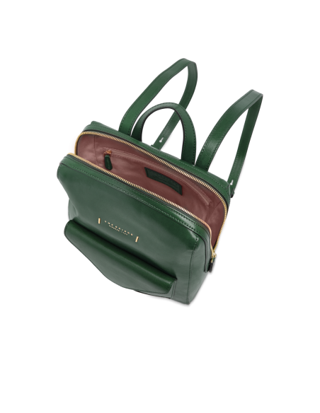 Zaino donna in pelle con tasca frontale The Bridge Frida – Pino/Oro - foto 4