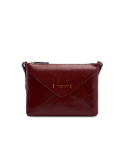 Borsa a tracolla a busta in pelle con zip The Bridge Frida – Barolo/Oro - foto 1