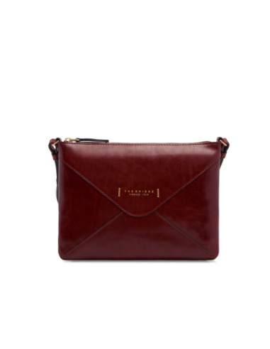 Borsa a tracolla a busta in pelle con zip The Bridge Frida – Barolo/Oro - foto 1