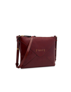 Borsa a tracolla a busta in pelle con zip The Bridge Frida – Barolo/Oro - foto 1 2