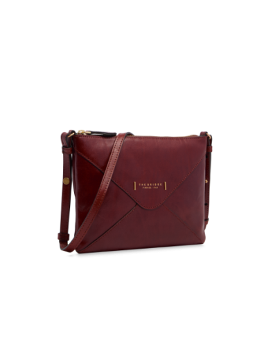 Borsa a tracolla a busta in pelle con zip The Bridge Frida – Barolo/Oro - foto 2