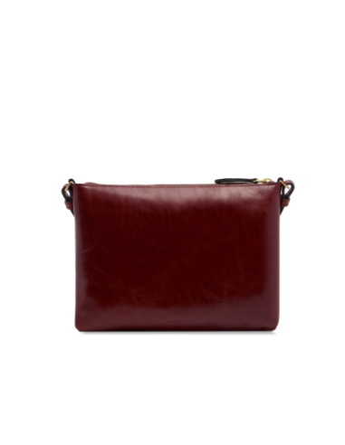 Borsa a tracolla a busta in pelle con zip The Bridge Frida – Barolo/Oro - foto 3