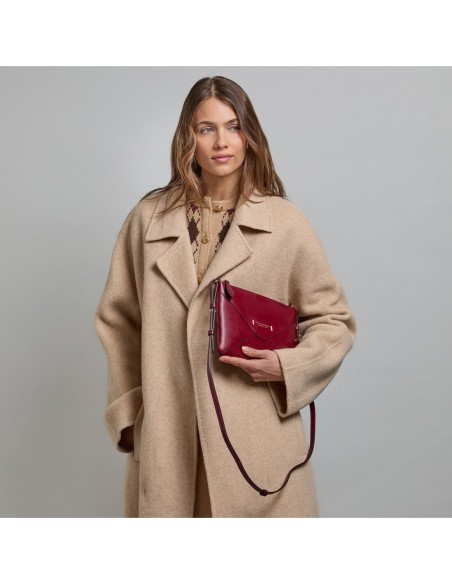 Borsa a tracolla a busta in pelle con zip The Bridge Frida – Barolo/Oro - foto 7