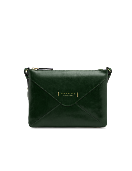 Borsa a tracolla a busta in pelle con zip The Bridge Frida – Pino/Oro - foto 1