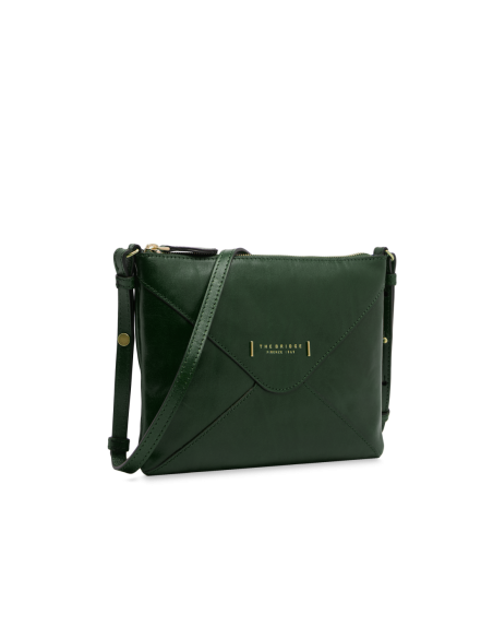 Borsa a tracolla a busta in pelle con zip The Bridge Frida – Pino/Oro - foto 2