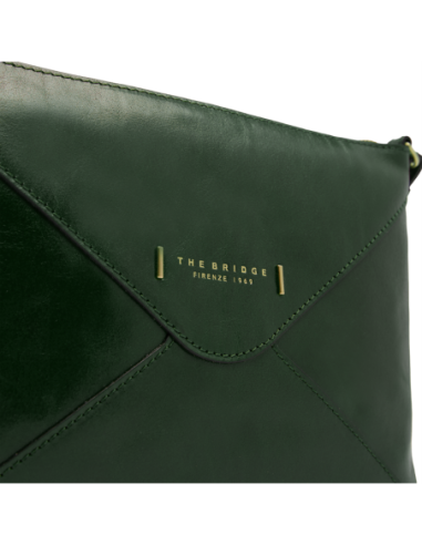 Borsa a tracolla a busta in pelle con zip The Bridge Frida – Pino/Oro - foto 5