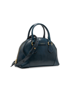 Borsa a mano in pelle con tracolla e silhouette arrotondata The Bridge Magda – Notte/Oro - foto 1 2