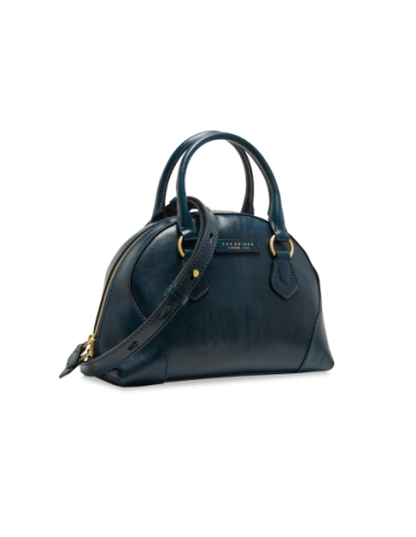 Borsa a mano in pelle con tracolla e silhouette arrotondata The Bridge Magda – Notte/Oro - foto 2