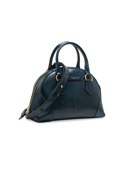 Borsa a mano in pelle con tracolla e silhouette arrotondata The Bridge Magda – Notte/Oro - foto 2