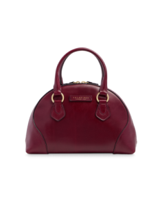 Borsa a mano in pelle con tracolla e silhouette arrotondata The Bridge Magda – Barolo/Oro - foto 1