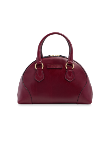 Borsa a mano in pelle con tracolla e silhouette arrotondata The Bridge Magda – Barolo/Oro - foto 1