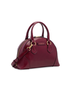 Borsa a mano in pelle con tracolla e silhouette arrotondata The Bridge Magda – Barolo/Oro - foto 1 2