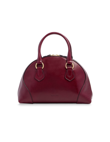 Borsa a mano in pelle con tracolla e silhouette arrotondata The Bridge Magda – Barolo/Oro - foto 3