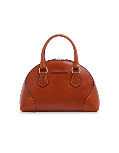 Borsa a mano in pelle con tracolla e silhouette arrotondata The Bridge Magda – Zafferano/Oro - foto 1