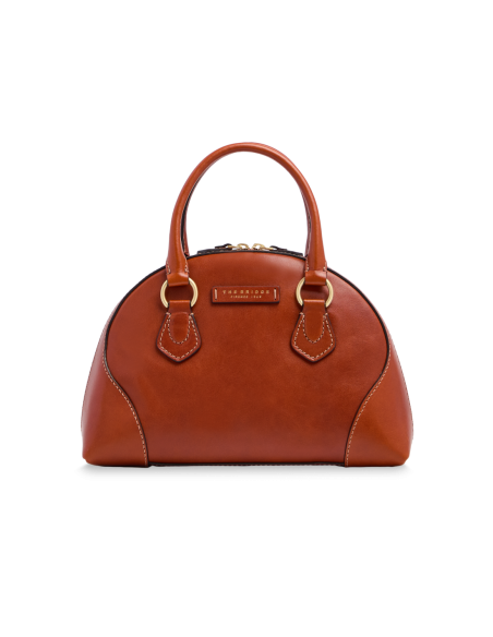 Borsa a mano in pelle con tracolla e silhouette arrotondata The Bridge Magda – Zafferano/Oro - foto 1