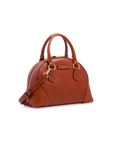 Borsa a mano in pelle con tracolla e silhouette arrotondata The Bridge Magda – Zafferano/Oro - foto 2