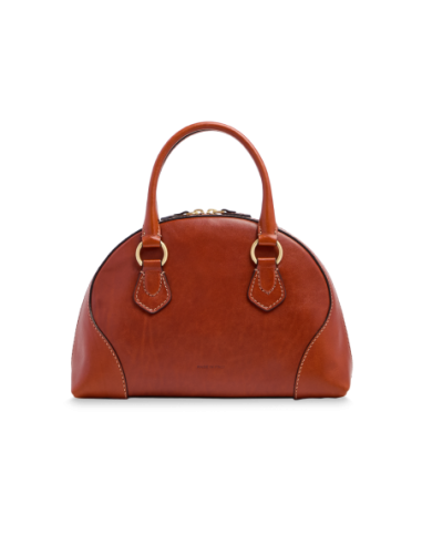 Borsa a mano in pelle con tracolla e silhouette arrotondata The Bridge Magda – Zafferano/Oro - foto 3