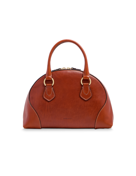 Borsa a mano in pelle con tracolla e silhouette arrotondata The Bridge Magda – Zafferano/Oro - foto 3