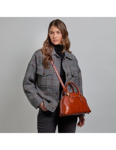 Borsa a mano in pelle con tracolla e silhouette arrotondata The Bridge Magda – Zafferano/Oro - foto 6