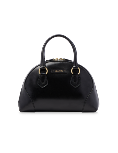 Borsa a mano in pelle con tracolla e silhouette arrotondata The Bridge Magda – Nero/Oro - foto 1