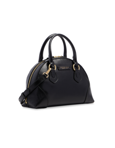 Borsa a mano in pelle con tracolla e silhouette arrotondata The Bridge Magda – Nero/Oro - foto 2