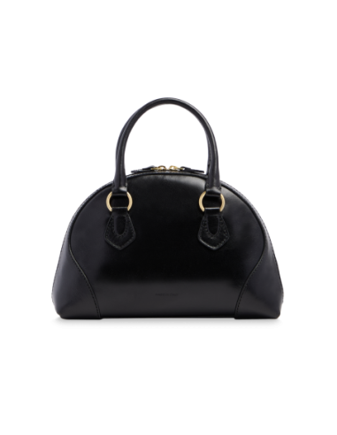 Borsa a mano in pelle con tracolla e silhouette arrotondata The Bridge Magda – Nero/Oro - foto 3
