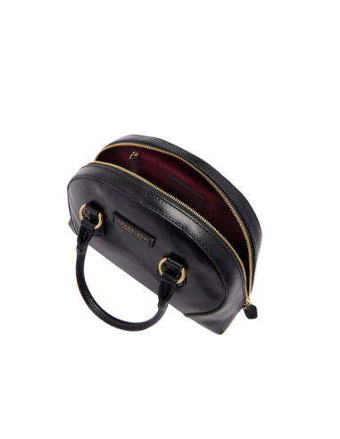 Borsa a mano in pelle con tracolla e silhouette arrotondata The Bridge Magda – Nero/Oro - foto 4
