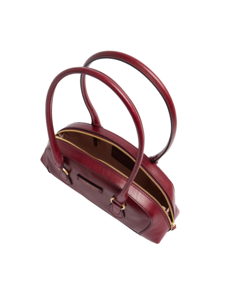 Borsa bowling in pelle The Bridge Magda – Barolo/Oro - foto 4