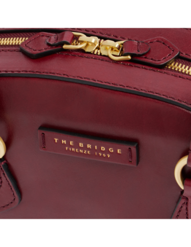 Borsa bowling in pelle The Bridge Magda – Barolo/Oro - foto 5