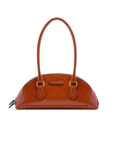 Borsa bowling in pelle The Bridge Magda – Zafferano/Oro - foto 1