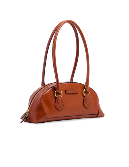 Borsa bowling in pelle The Bridge Magda – Zafferano/Oro - foto 2