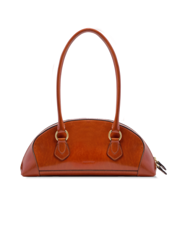 Borsa bowling in pelle The Bridge Magda – Zafferano/Oro - foto 3