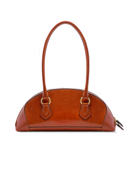 Borsa bowling in pelle The Bridge Magda – Zafferano/Oro - foto 3