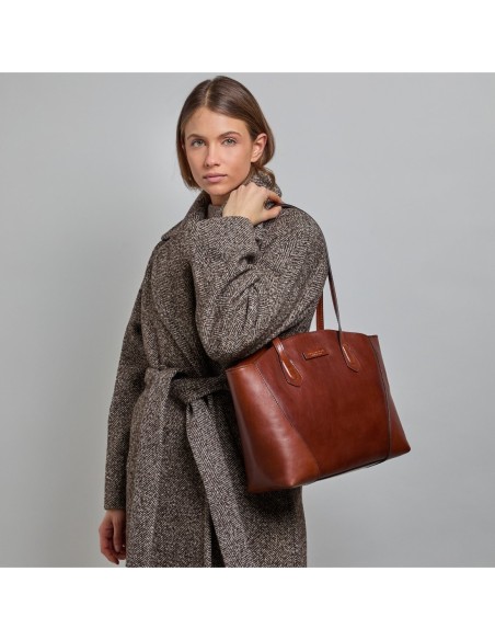 Borsa shopping in pelle The Bridge Magda – Marrone/Oro - foto 5
