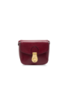 Borsa a tracolla piccola in pelle con patta The Bridge Mia – Barolo/Oro