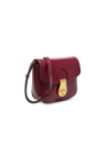 Borsa a tracolla piccola in pelle con patta The Bridge Mia – Barolo/Oro
