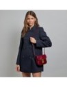 Borsa a tracolla piccola in pelle con patta The Bridge Mia – Barolo/Oro